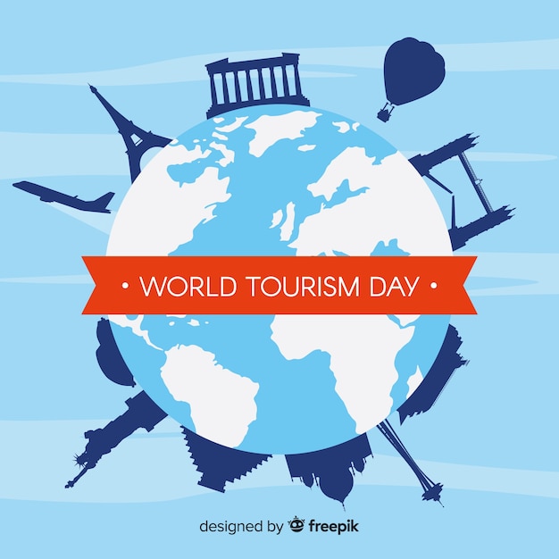 Vector gratuito fondo para el día mundial del turismo