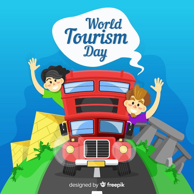 Vector gratuito fondo del día mundial del turismo