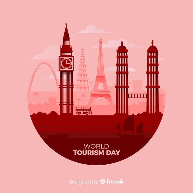 Vector gratuito fondo del día mundial del turismo