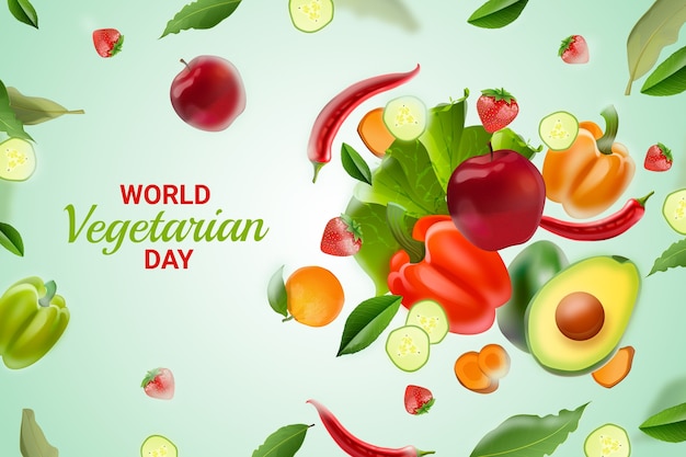 Vector gratuito fondo del día mundial vegetariano