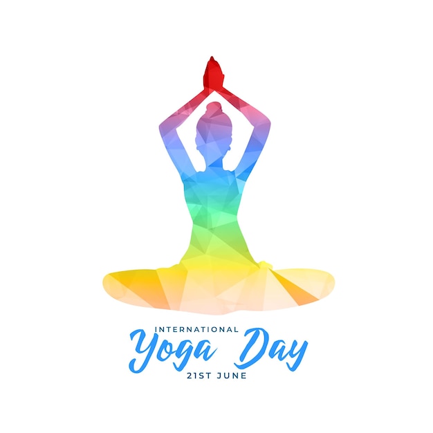 Vector gratuito fondo del día mundial del yoga con mujeres coloridas haciendo meditación