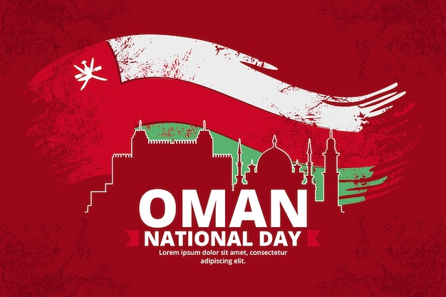 Fondo del día nacional de omán dibujado a mano