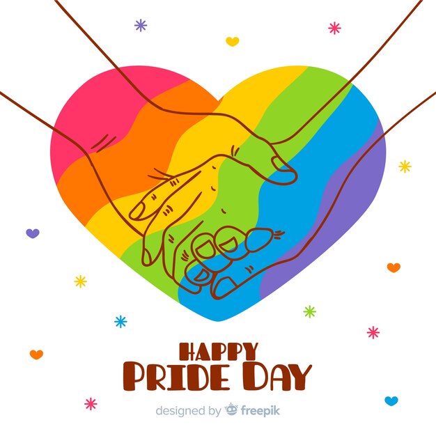 Fondo día del orgullo dibujado a mano