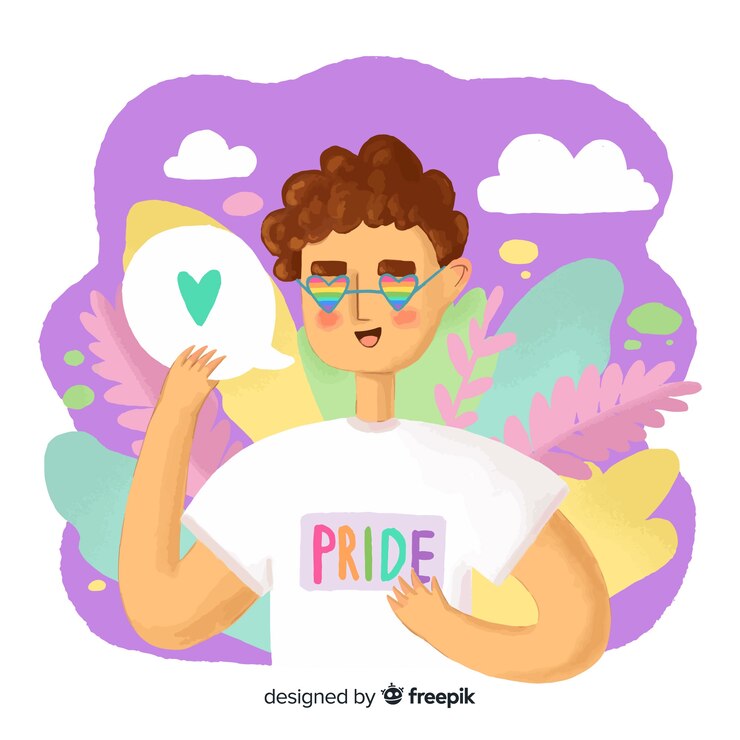 Vector gratuito fondo día del orgullo dibujado a mano