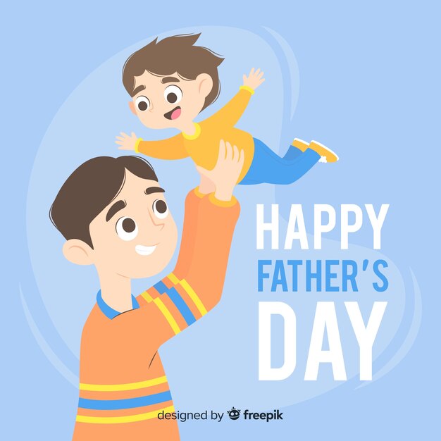 Fondo del día del padre en diseño plano