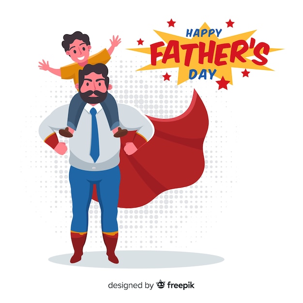 Vector gratuito fondo del día del padre en diseño plano