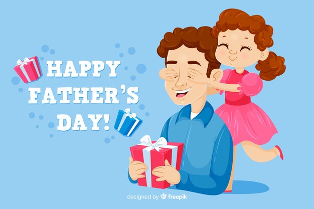 Fondo del día del padre en diseño plano