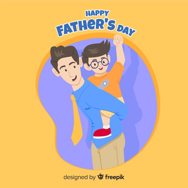 Vector gratuito fondo del día del padre en diseño plano