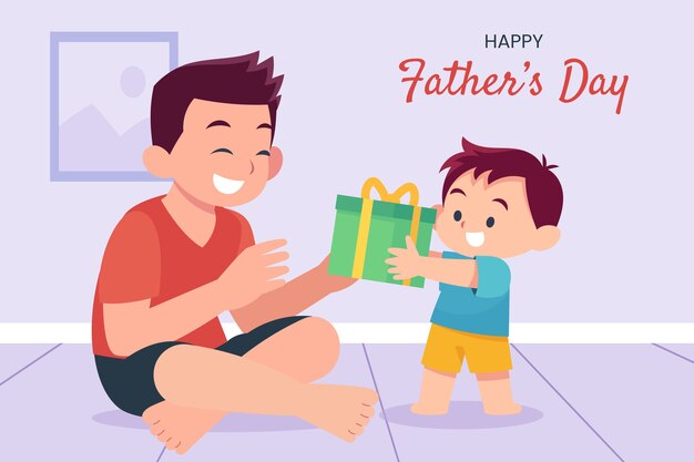 Fondo del día del padre en diseño plano