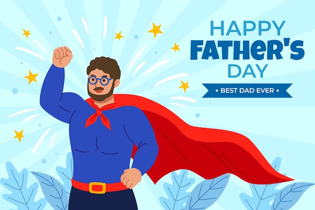 Vector gratuito fondo del día del padre en diseño plano