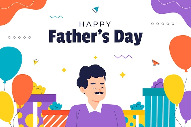 Vector gratuito fondo del día del padre en diseño plano