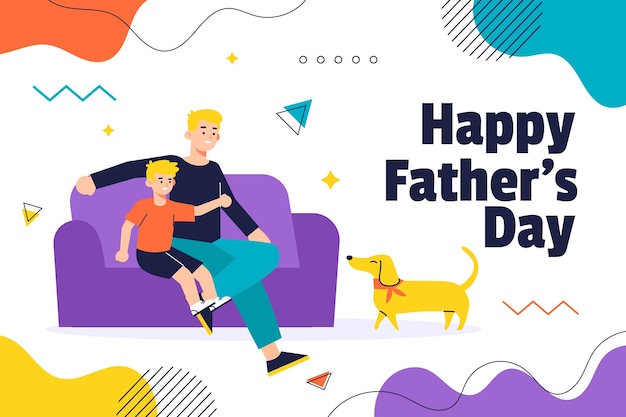 Vector gratuito fondo del día del padre en diseño plano