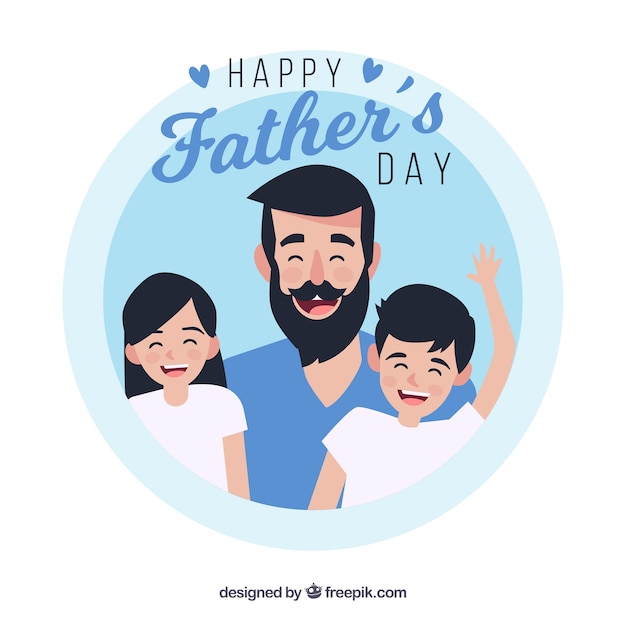 Vector gratuito fondo para el día del padre con familia feliz