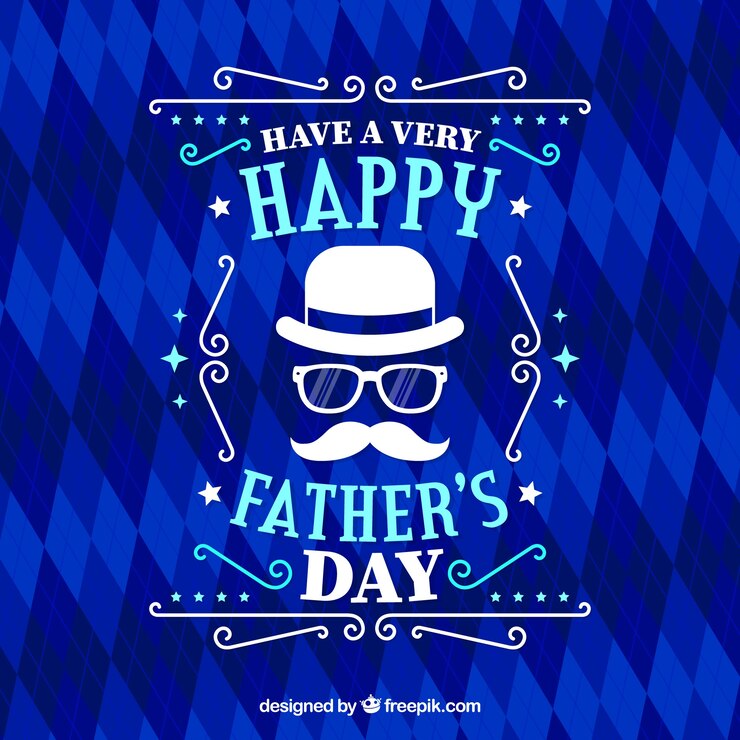 Vector gratuito fondo de día del padre con patrón azul