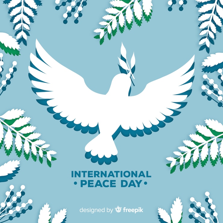 Vector gratuito fondo del día de la paz con paloma