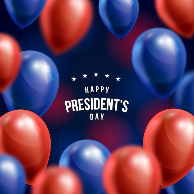 Vector gratuito fondo del día del presidente con globos realistas