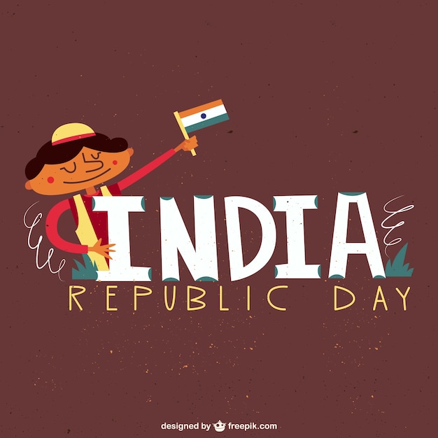 Vector gratuito fondo del día de la república india en estilo ilustración