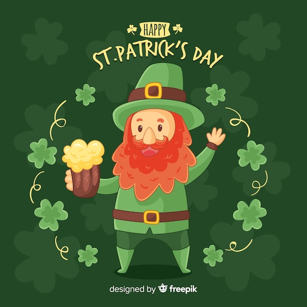 Vector gratuito fondo del día de san patricio dibujado a mano