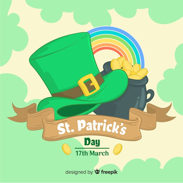 Vector gratuito fondo del día de san patricio dibujado a mano