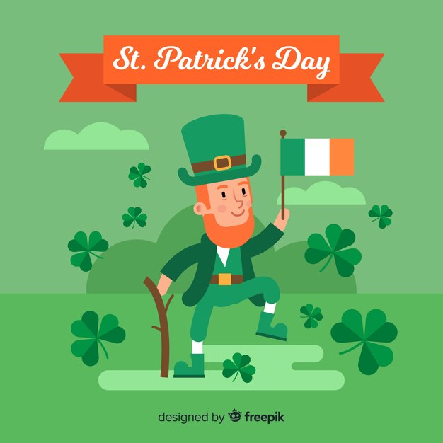 Vector gratuito fondo del día de san patricio en diseño plano