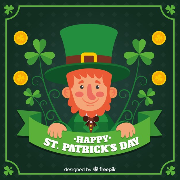 Fondo del día de san patricio en diseño plano
