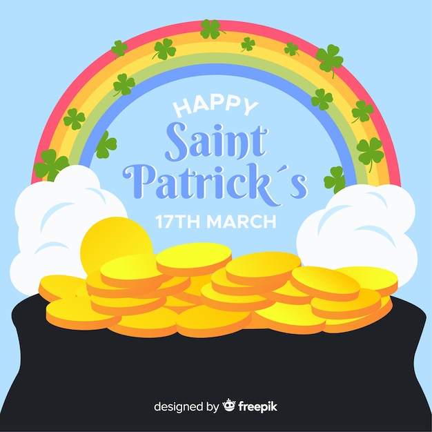 Vector gratuito fondo del día de san patricio en diseño plano