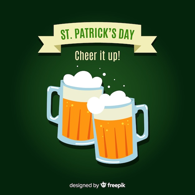 Vector gratuito fondo del día de san patricio en diseño plano