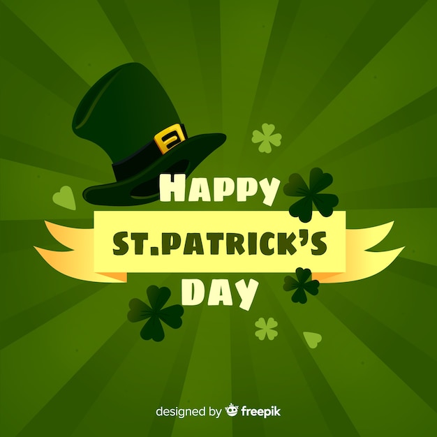 Vector gratuito fondo del día de san patricio en diseño plano