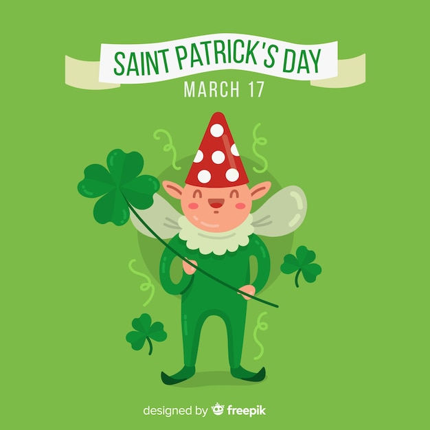 Vector gratuito fondo del día de san patricio en diseño plano