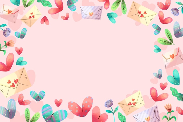 Fondo del día de San Valentín de acuarela