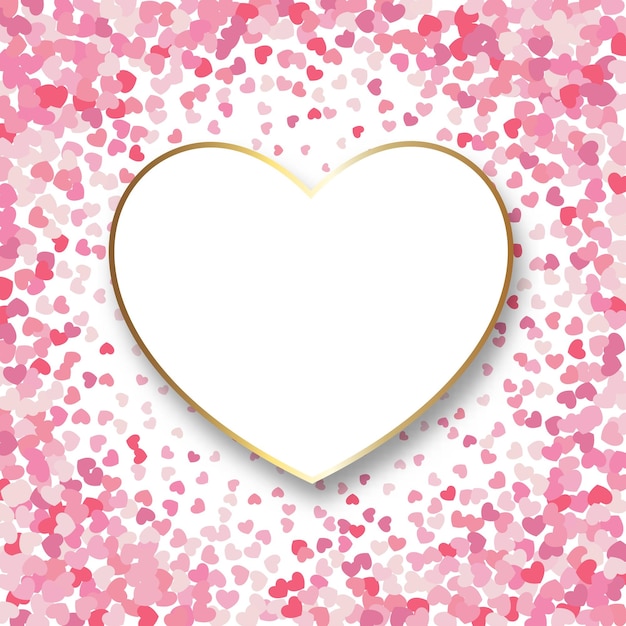 Fondo del Día de San Valentín con un borde de corazones rosados