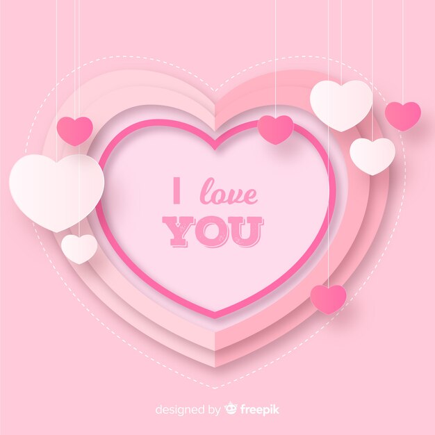 Fondo día de san valentín corazón doblado