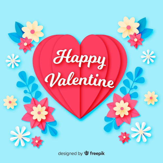 Vector gratuito fondo día de san valentín corazón con flores