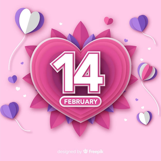 Vector gratuito fondo día de san valentín corazones doblados