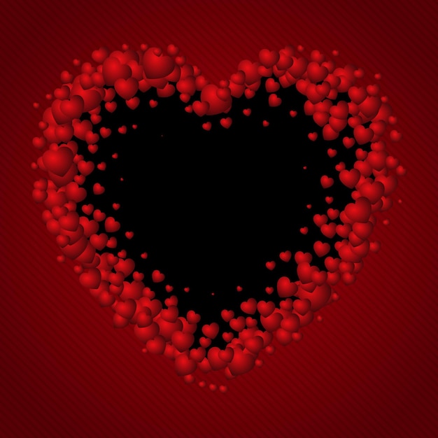 Fondo del día de San Valentín con diseño de borde de corazones