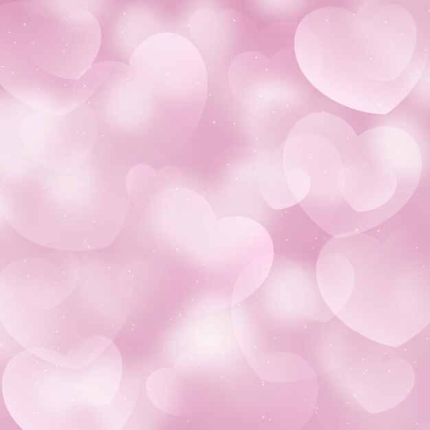 Fondo del Día de San Valentín con diseño de corazones rosados pastel