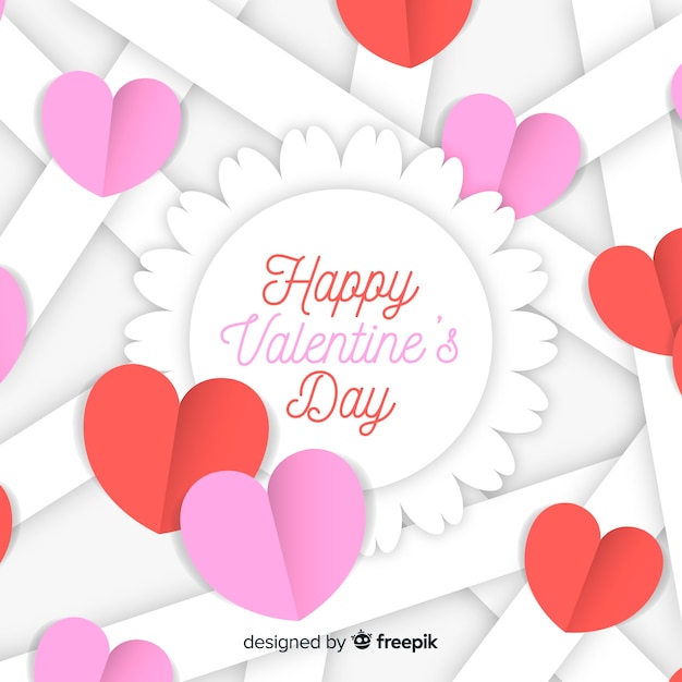 Vector gratuito fondo del día de san valentín estilo papel