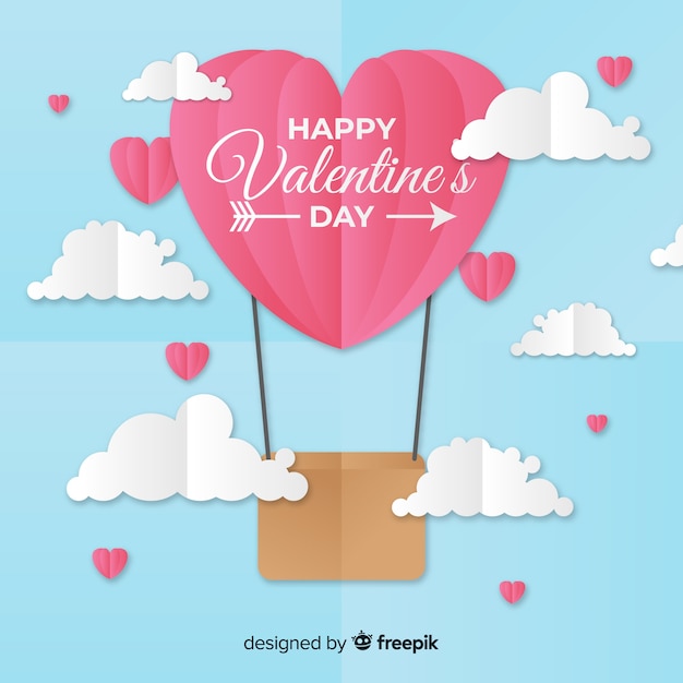 Vector gratuito fondo del día de san valentín estilo papel