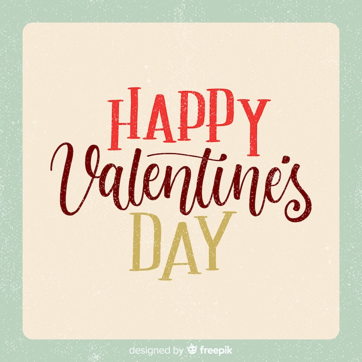 Vector gratuito fondo día san valentín lettering simple