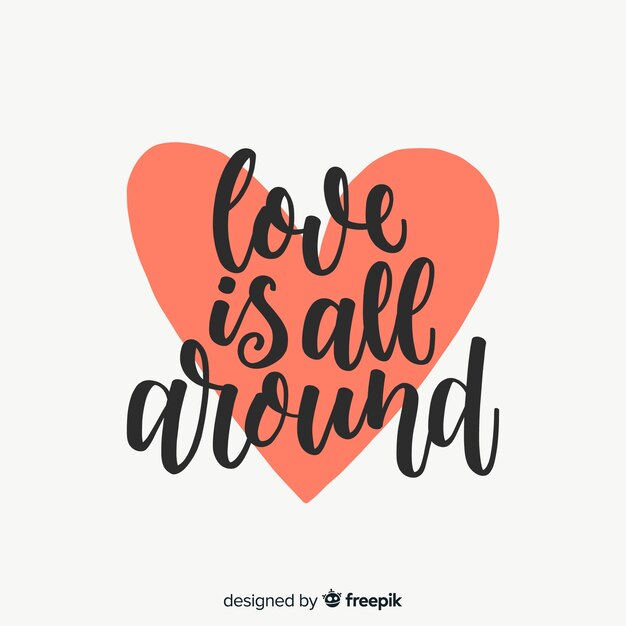 Fondo día san valentín lettering