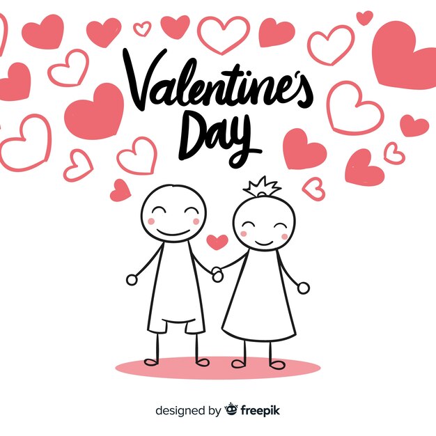 Vector gratuito fondo día de san valentín pareja sonriente