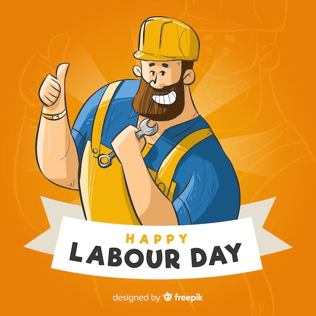 Vector gratuito fondo del día del trabajador dibujado a mano