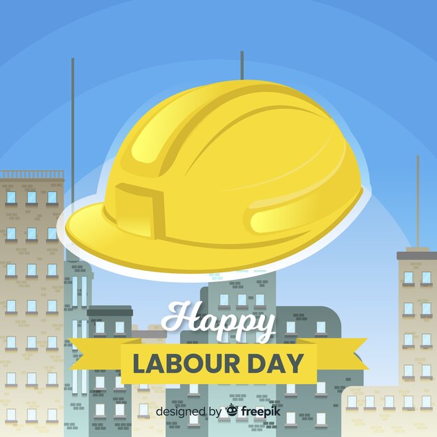 Fondo del día del trabajador en diseño plano