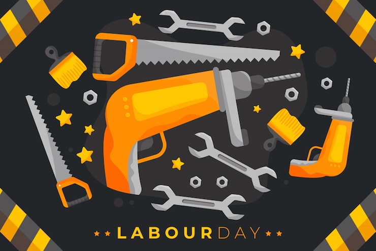 Vector gratuito fondo del día del trabajador en diseño plano