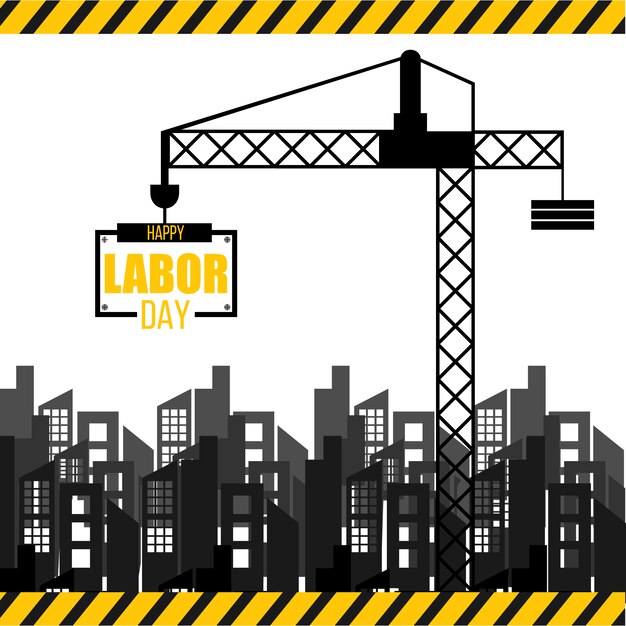 Fondo del día del trabajo con paisaje urbano