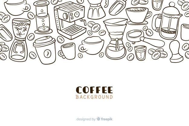 Fondo dibujado de bebida de café