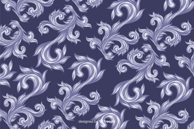 Fondo dibujado decorativo de estilo damasco