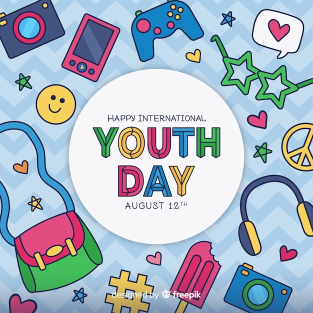 Fondo dibujado del día de la juventud