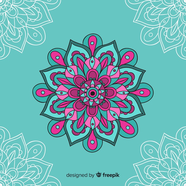 Fondo dibujado de mandala decorativo