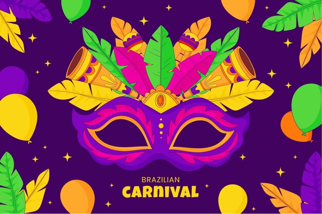 Fondo dibujado a mano para el carnaval brasileño